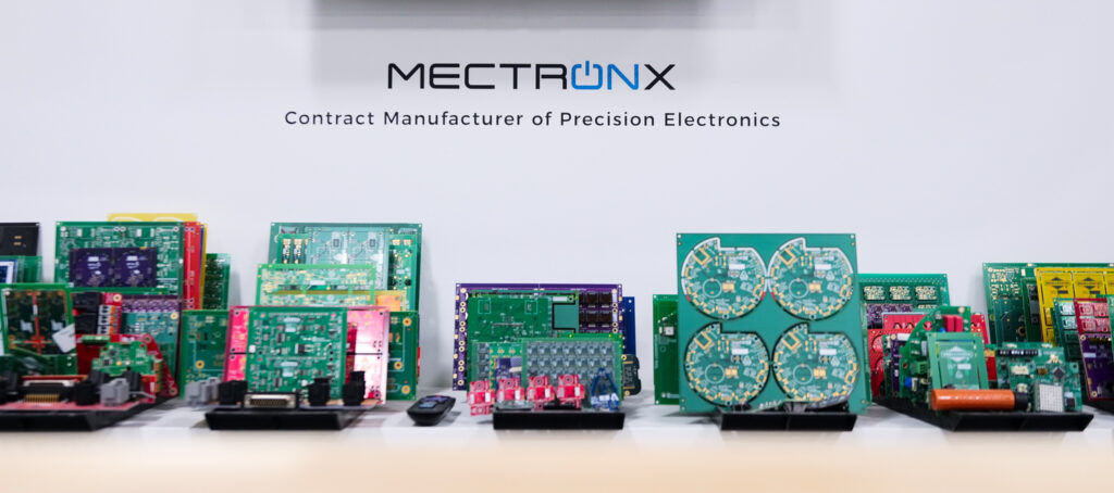 Showcase of many different electronics boards that have been manufactured by Mectronx