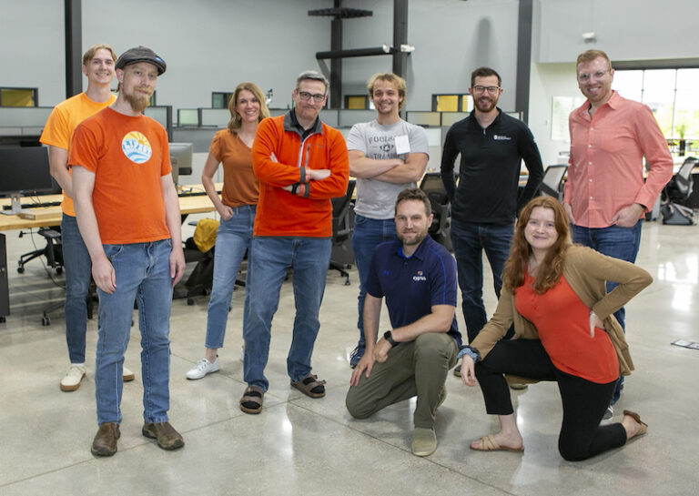 Group of i3 staff during "wear brand colors day"